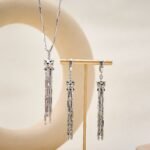 Smooth Tassel Leopard Necklace and Earrings