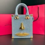 schiaparelli Denim Tote Bag with Facial Design