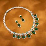 Emerald Green Teardrop Jewelry Set – Necklace & Earrings