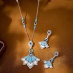 Turquoise Fan Necklace & Earrings