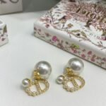 Dior Mixed Pearl Drop CD Earrings