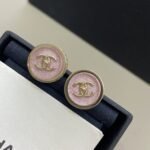 Button-Style Pink Stud Earrings