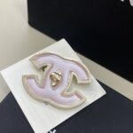 Pink Button-Style Brooch