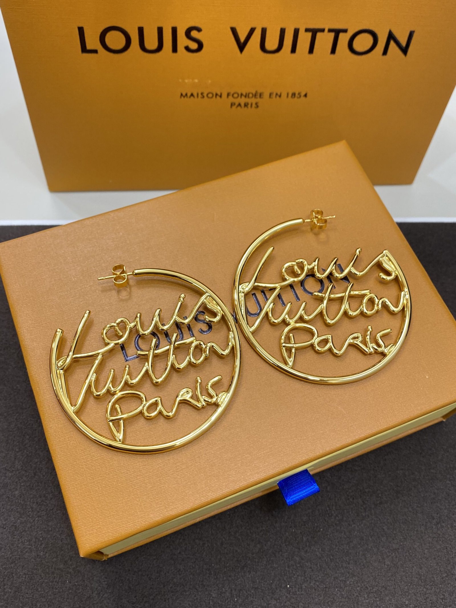 2_HDSavePhotos LV Alphabet Earrings - Image 1