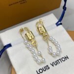 LV Padlock Alphabet Pearl Earrings