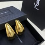 Saint Laurent Vintage Irregular Geometric Oval Ear Clips