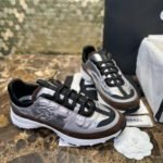 Chanel 25A Silver and Brown Sneakers