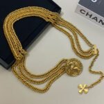 Chanel Vintage Lion Tassel Multi-Layer Black & Gold Waist Chain