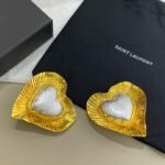 YSL Vintage Heart Murano Glass Ear Clips