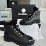 Chanel 24N new black knit ankle boots