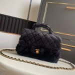 CHANEL 2025 Fall/Winter Rabbit Hair Mini CF Top Handle Bag